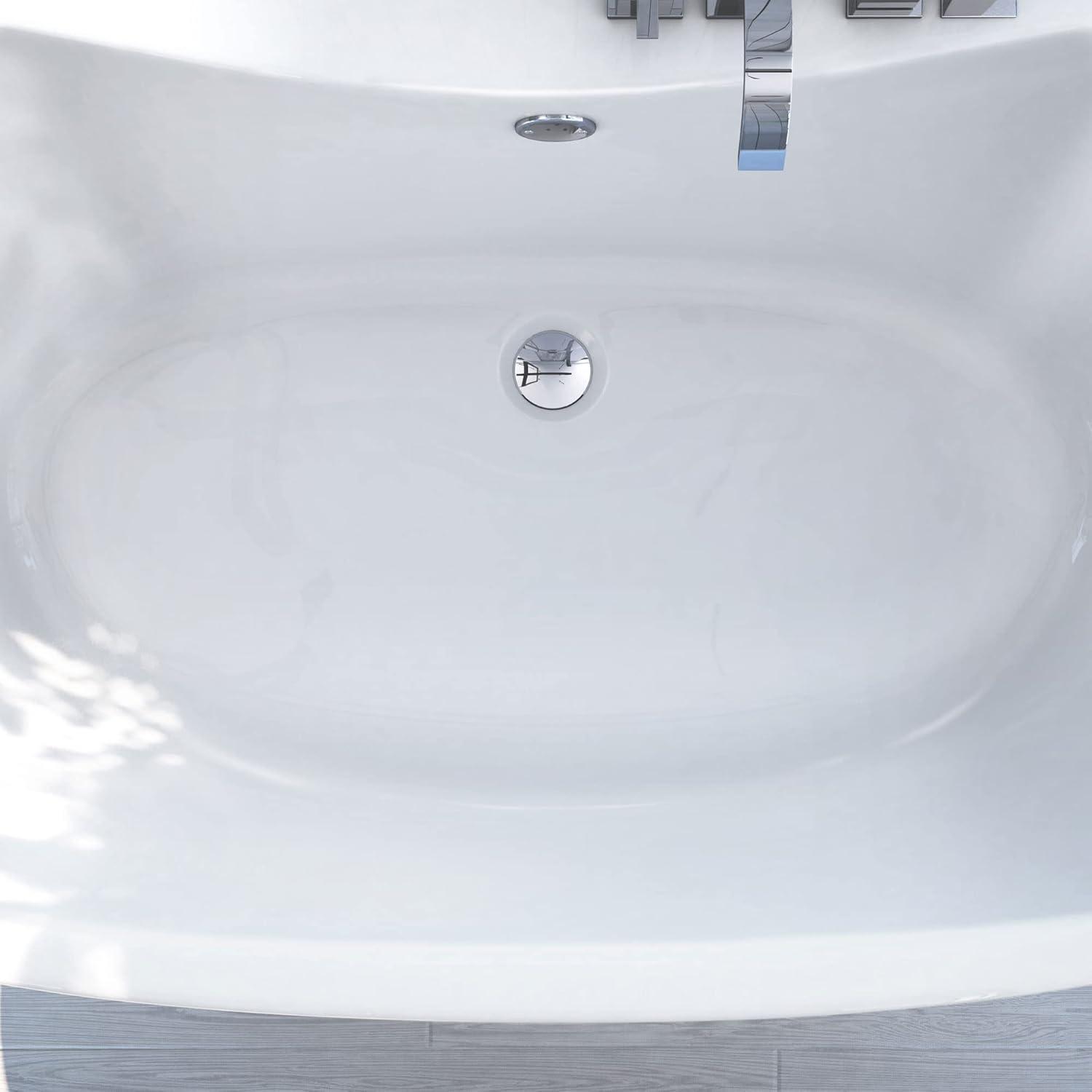 60" L x 32" W Free Standing Soaking Acrylic Bathtub
