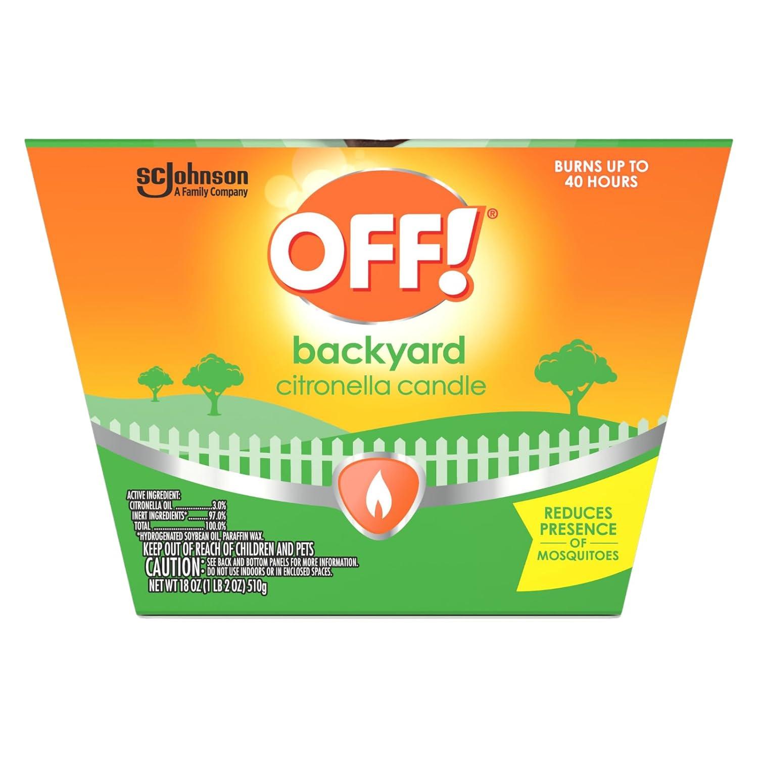 OFF! 18oz Citronella Candle Outdoor Bug Deterrent Mosquito Candle - 18oz