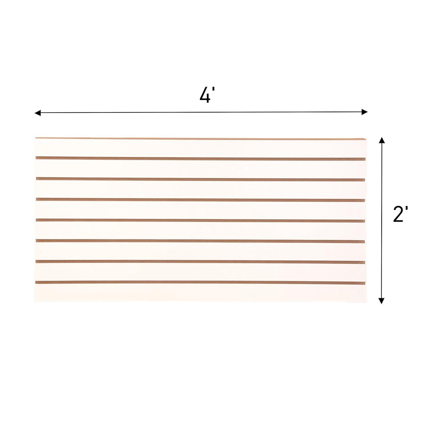 4ft x 2ft Horizontal White Slatwall Panels Easy Organizer (24"H x 48"L) - Pack of 2 - Streamline Your Space with Effortless Retail Displays  Garage Wall Solutions  and Craft Storage Organization