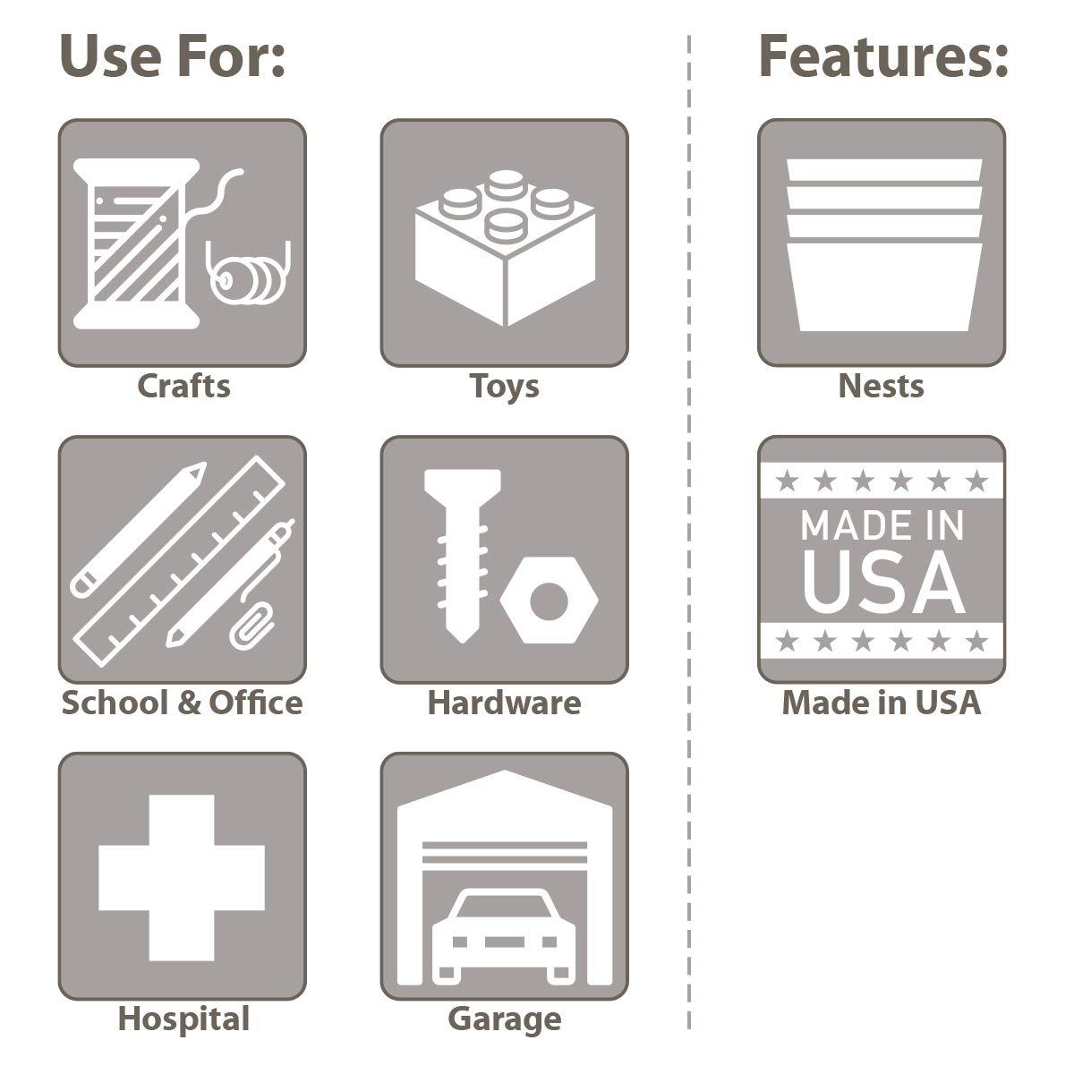 Blue Polypropylene 18-Inch Nesting Storage Bin