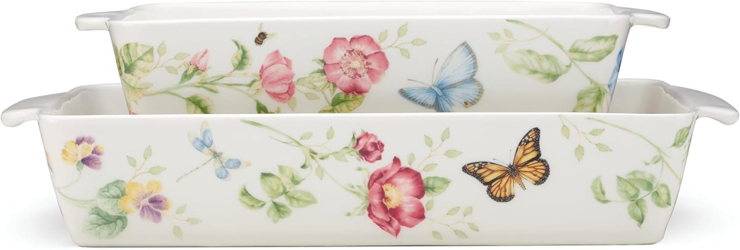 Butterfly Meadow Floral Stoneware Rectangular Baker Set