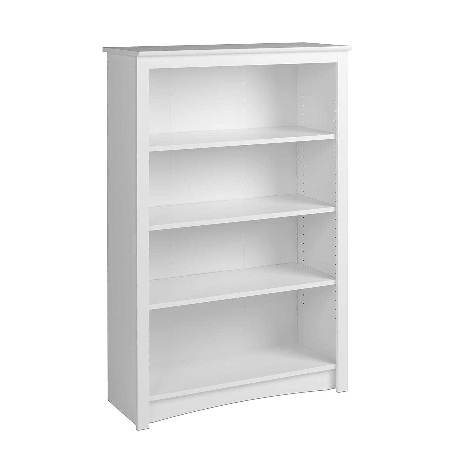 Home Office 4-Shelf Standard Bookcase, 31.5 in. W x 48 in. H x 13 in. D, White