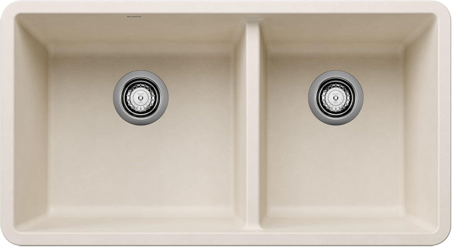 Precis SILGRANIT 33" L X 18" W Double Bowl Undermount Kitchen Sink