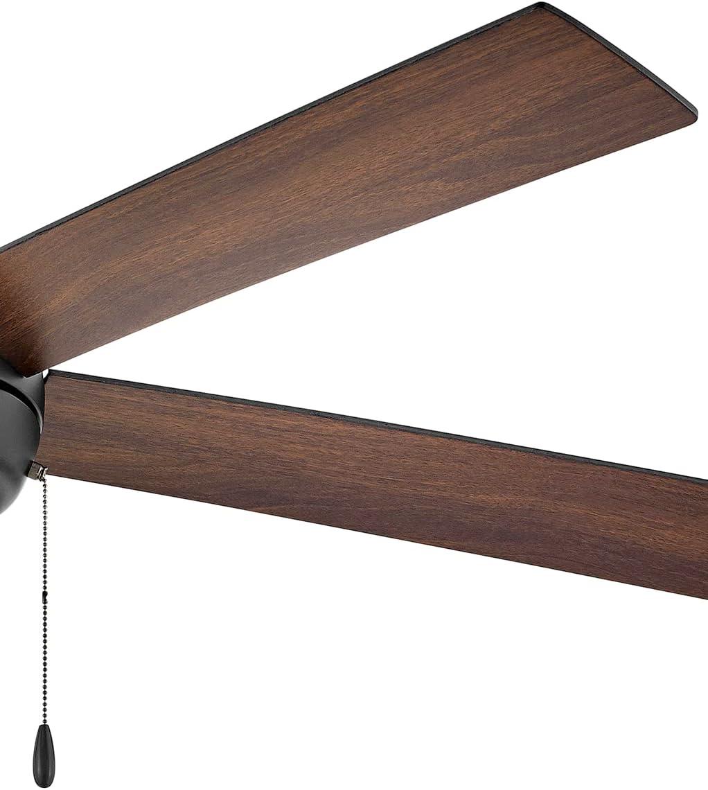 Matte Black 60" LED Ceiling Fan with Walnut Blades