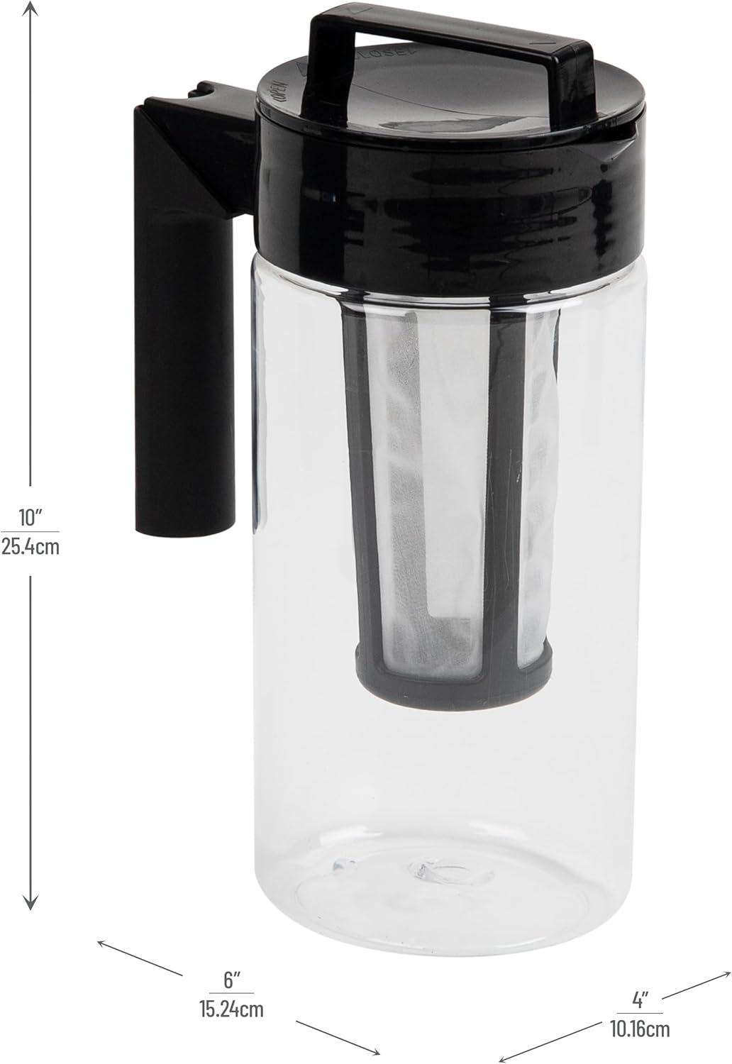 Cold Brew Coffee Maker, Heat-Resistant Handle, 1.3 Liter, Plastic, Clear