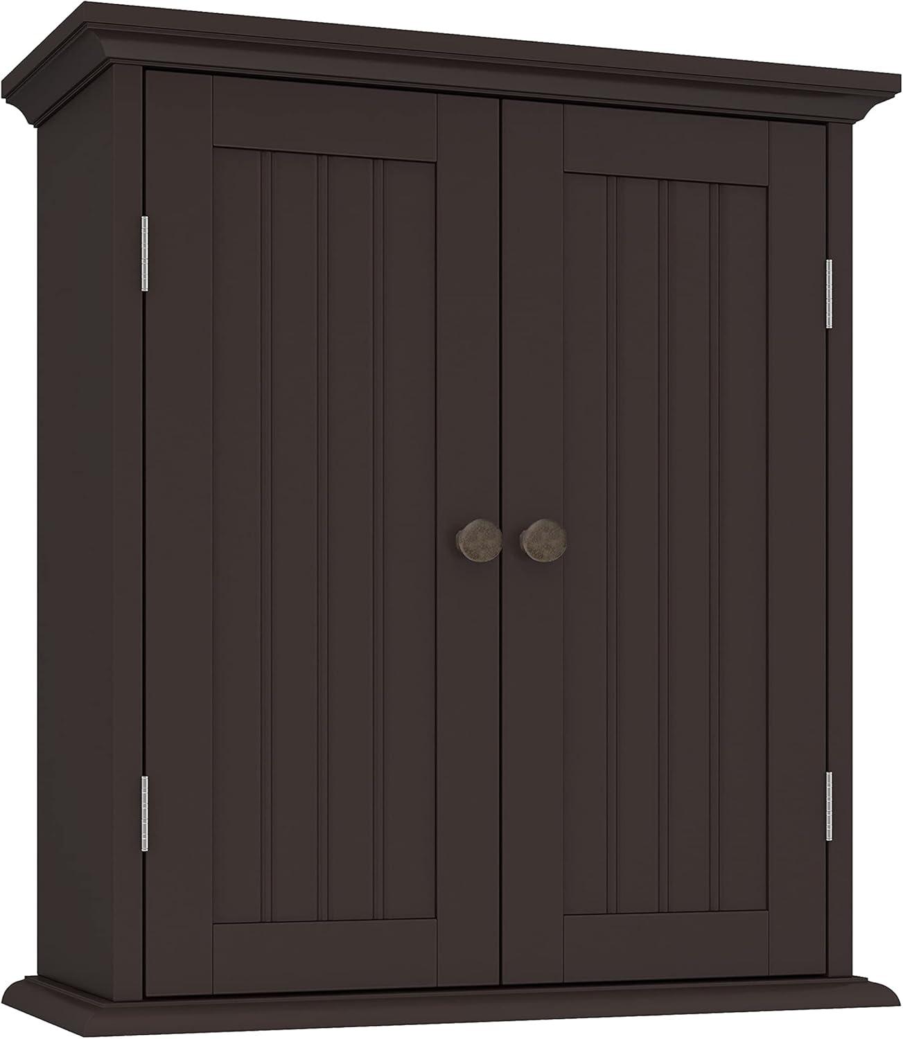 ChooChoo Bathroom Wall Cabinet, Over The Toilet Space Saver, Medicine Cabinet with 2 Doors and Adjustable Shelves