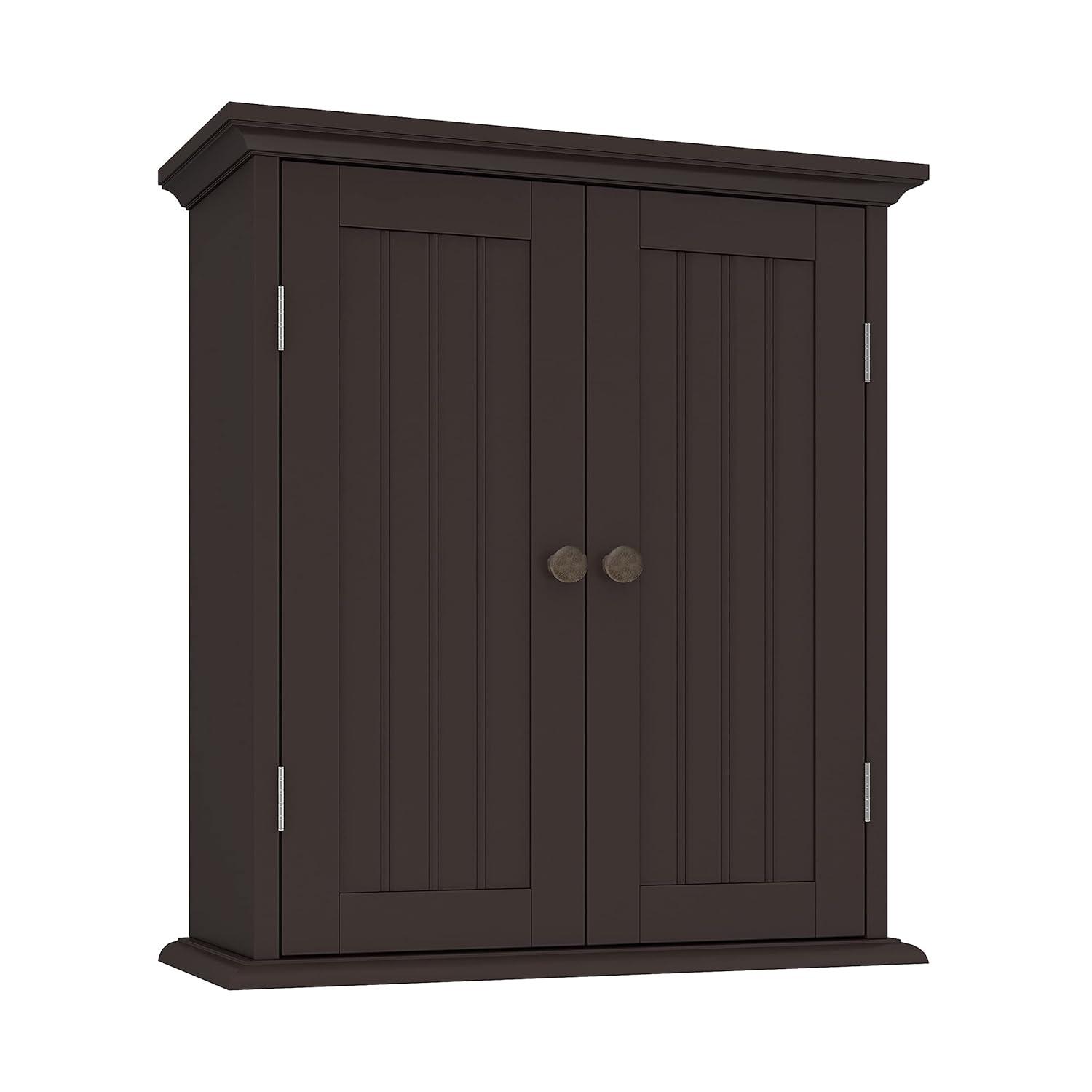 ChooChoo Bathroom Wall Cabinet, Over The Toilet Space Saver, Medicine Cabinet with 2 Doors and Adjustable Shelves