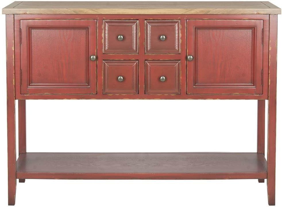 Charlotte Sideboard - Egyptian Red/Oak Top - Safavieh.