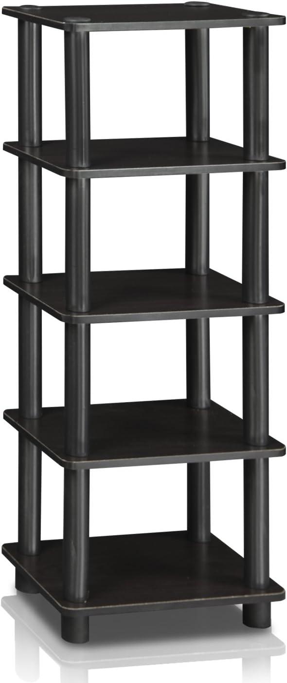 Furinno 5-Tier Multi-Functional Storage Shelves Display Rack Bookcase for Bathroom&Living room&Home office&Kitchen,Espresso