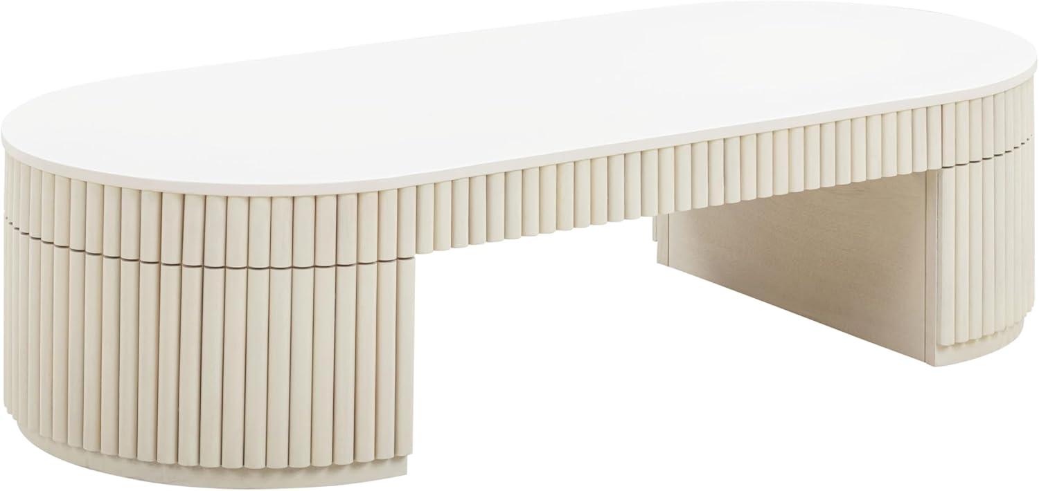 Bella Cream Oval Acacia Wood Coffee Table