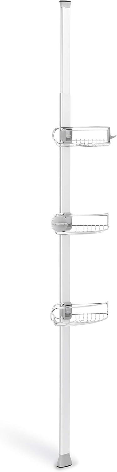 Simplehuman 8' Tension Shower Caddy, Stainless Steel and Anodized Aluminum