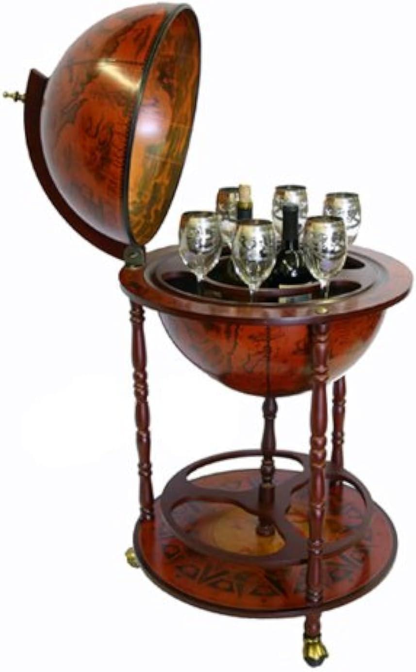 Sixteenth-Century Italian Replica Mahogany Globe Bar