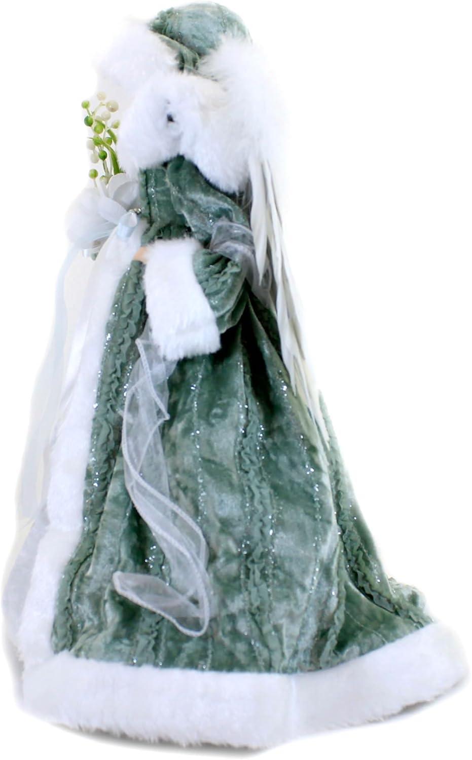 Tree Topper Finial 16.25 In Green Angel Tree Topper Free Standing Christmas Tree Toppers