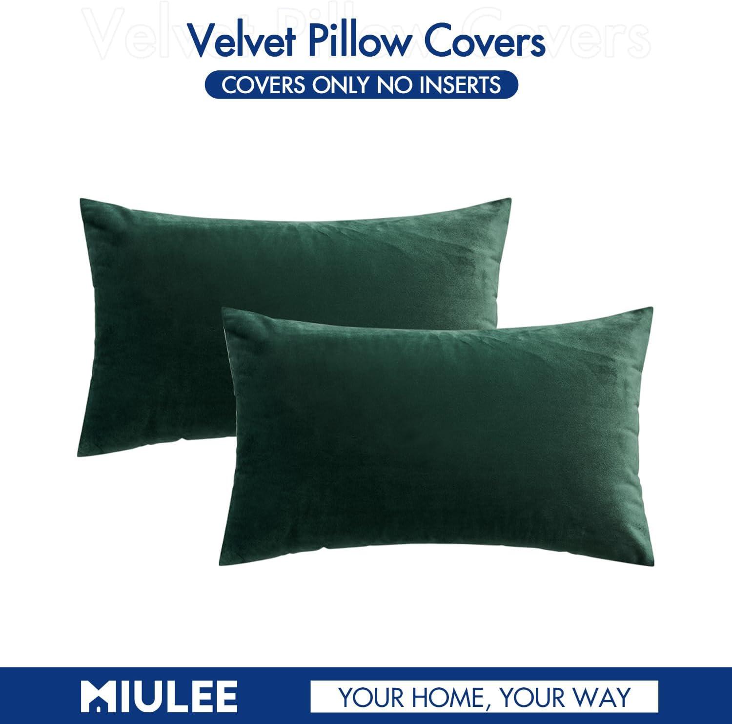 MIULEE Pack of 2 Velvet Soft Solid Decorative Square Throw Pillow Covers Set Fall Cushion Cases for Sofa Bedroom Couch 18 x 18 Inch Golden