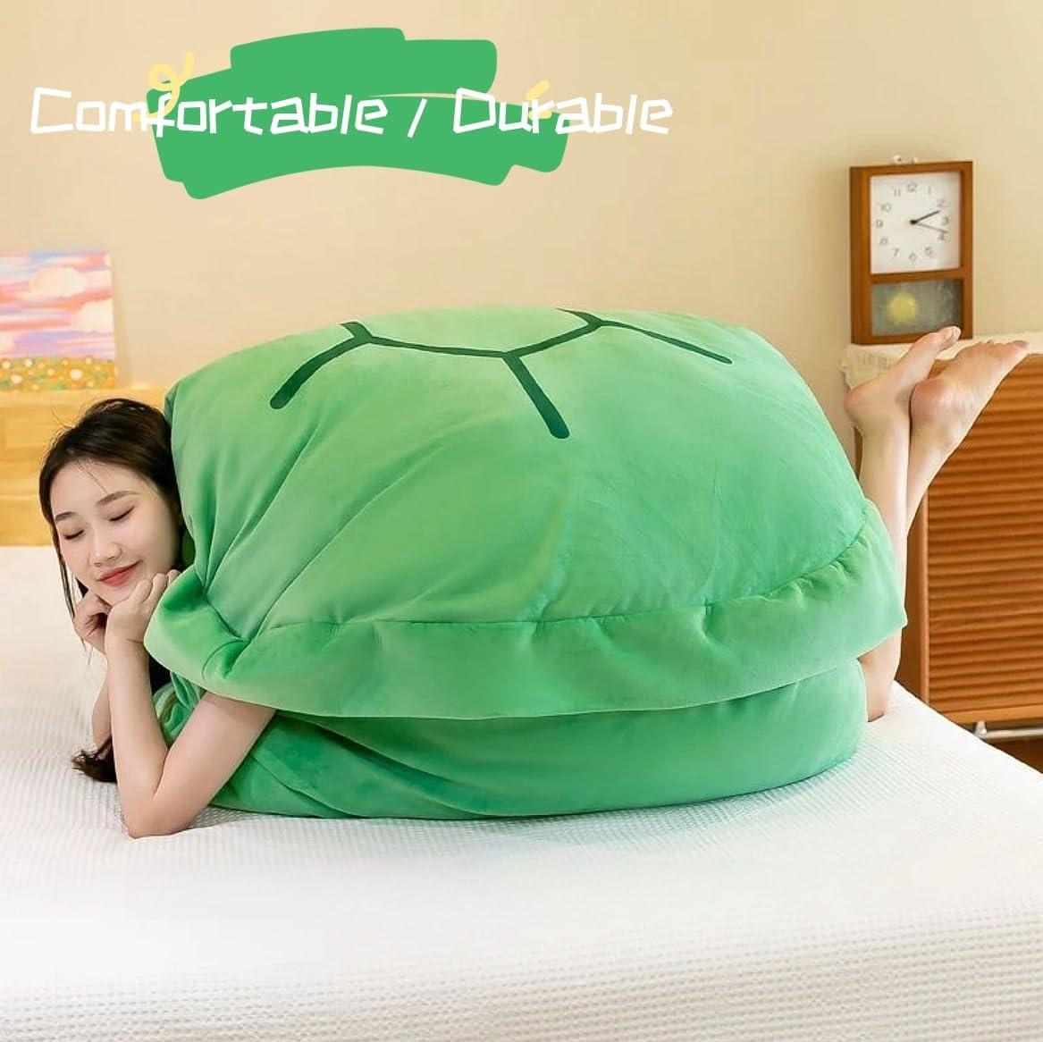 40 Inch Wearable Turtle Shell Pillows Weighted Stuffed Animal Costume Plush Toy Funny Dress Up, Gift for Kids Adults