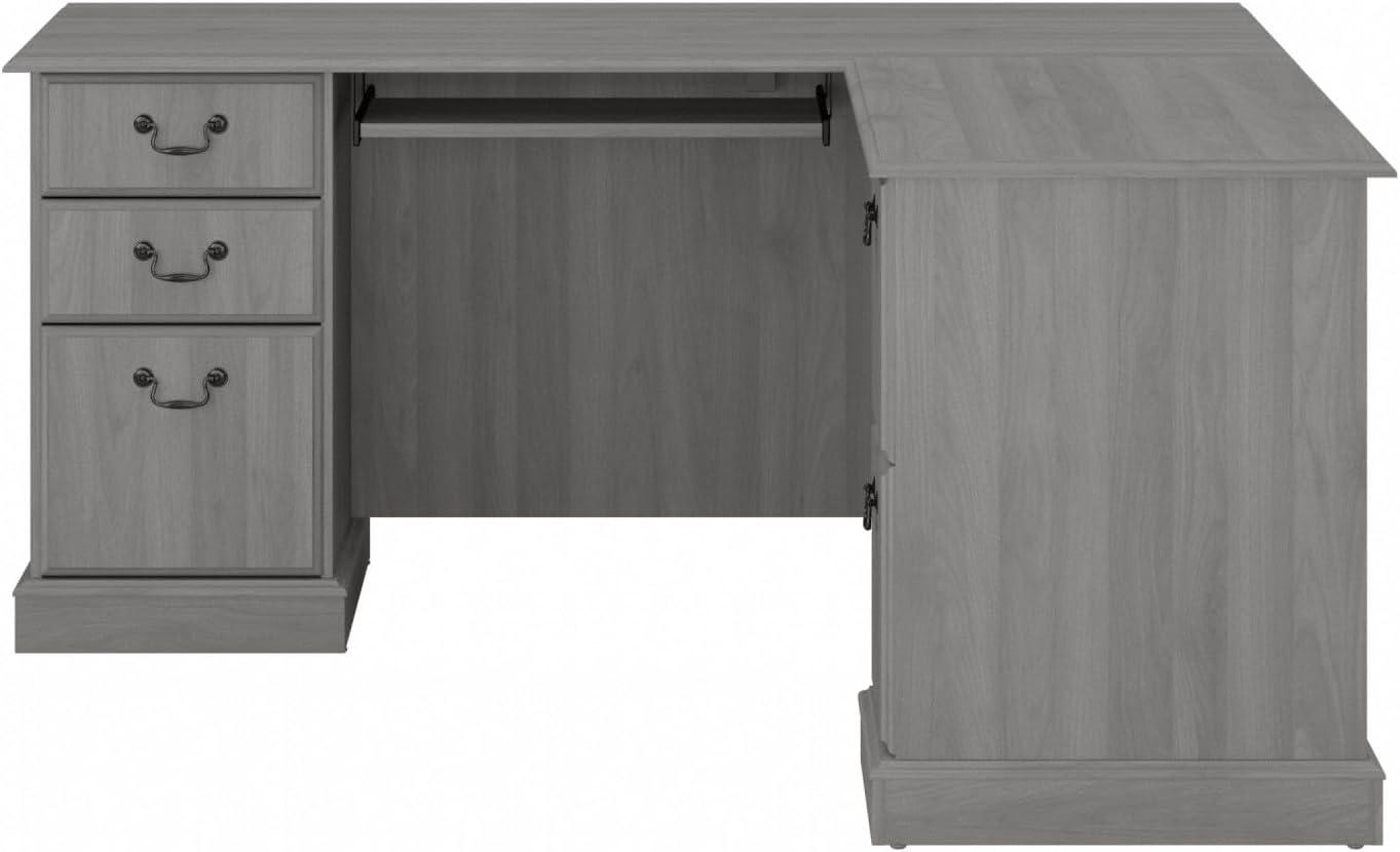 Bush Furniture Saratoga L Shaped Computer Desk with Drawers, Gray