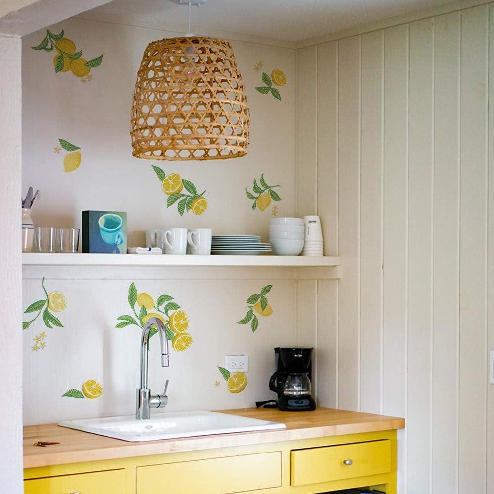 Yellow and Green Lemon Peel and Stick Wall Decal Set