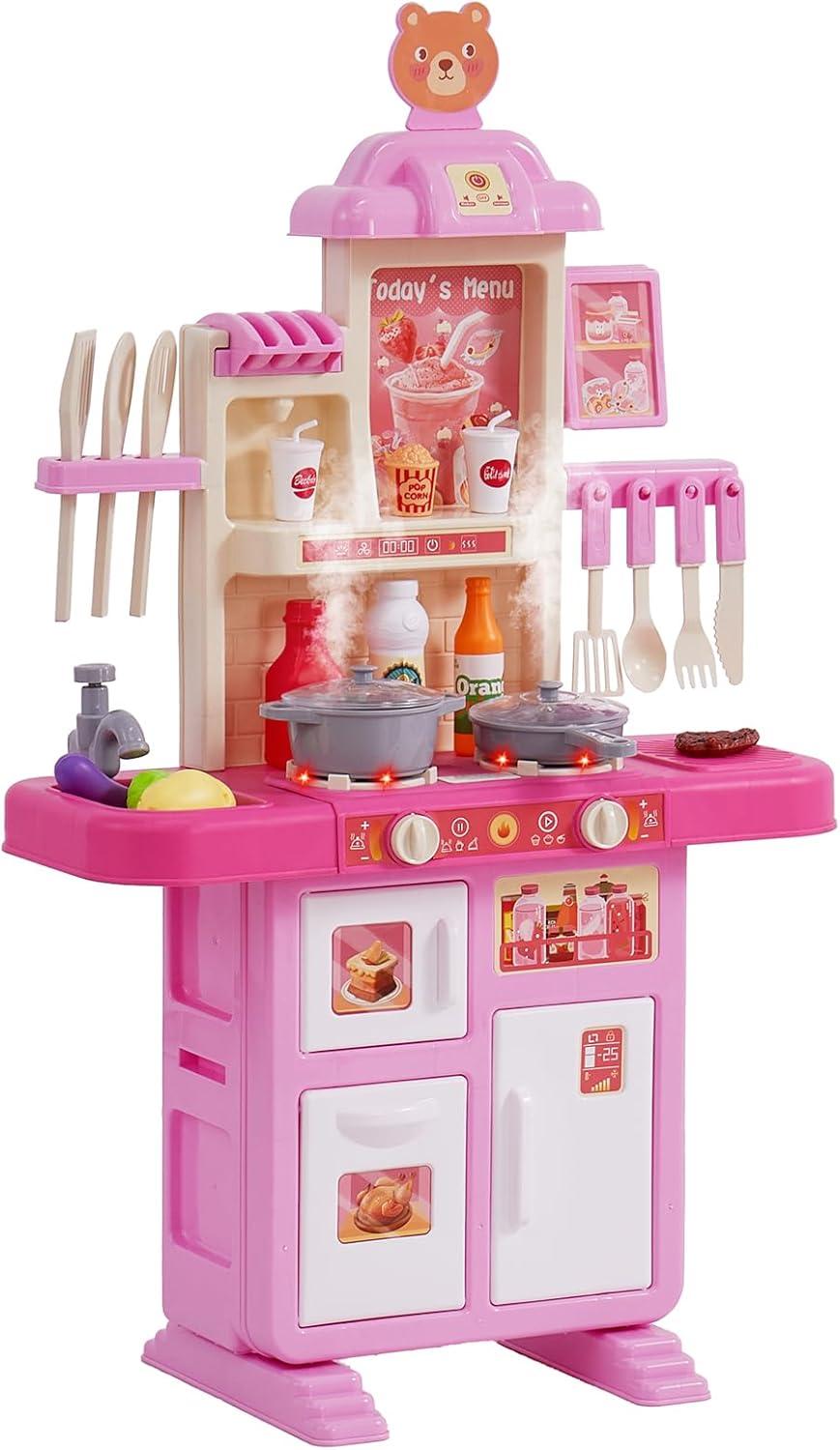 Kids Kitchen Playset Play Kitchen for Kids Corner Wooden Play Kitchen 2-4 Years - Kitchens