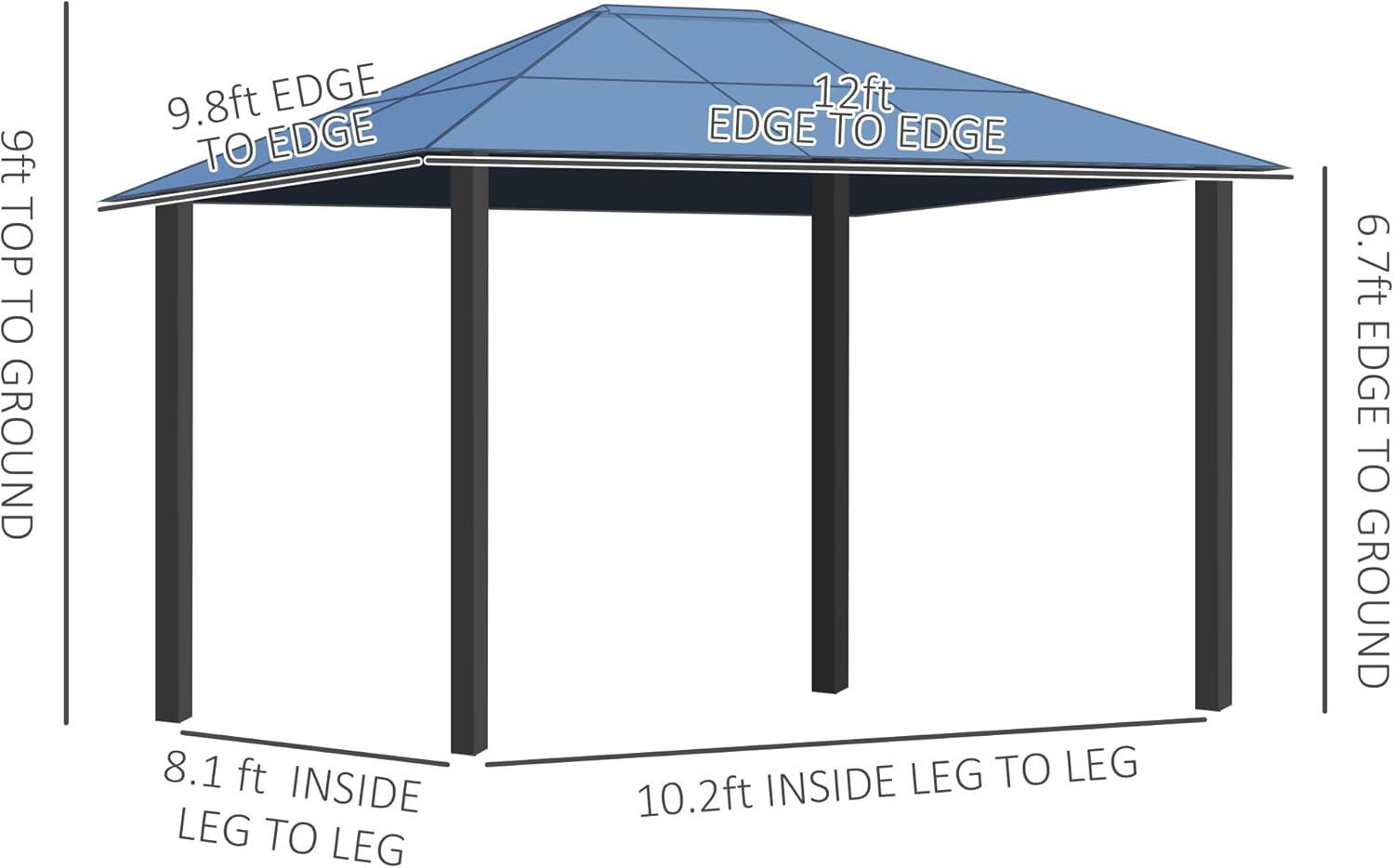 9 Ft. W x 11 Ft. D Metal Patio Gazebo