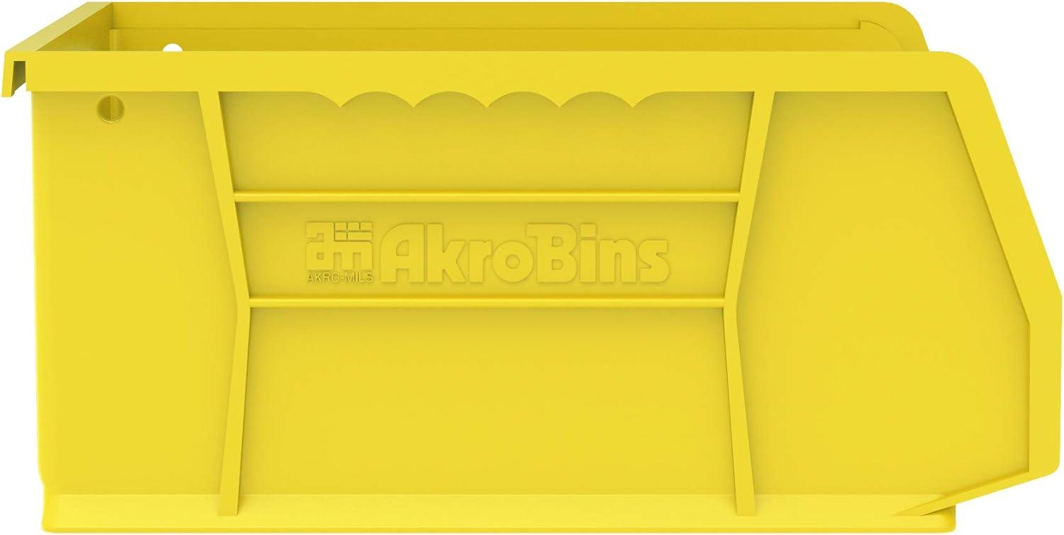 Akro-Mils  Plastic Stacking Bin - 11 x 10.88 x 5 in., Yellow