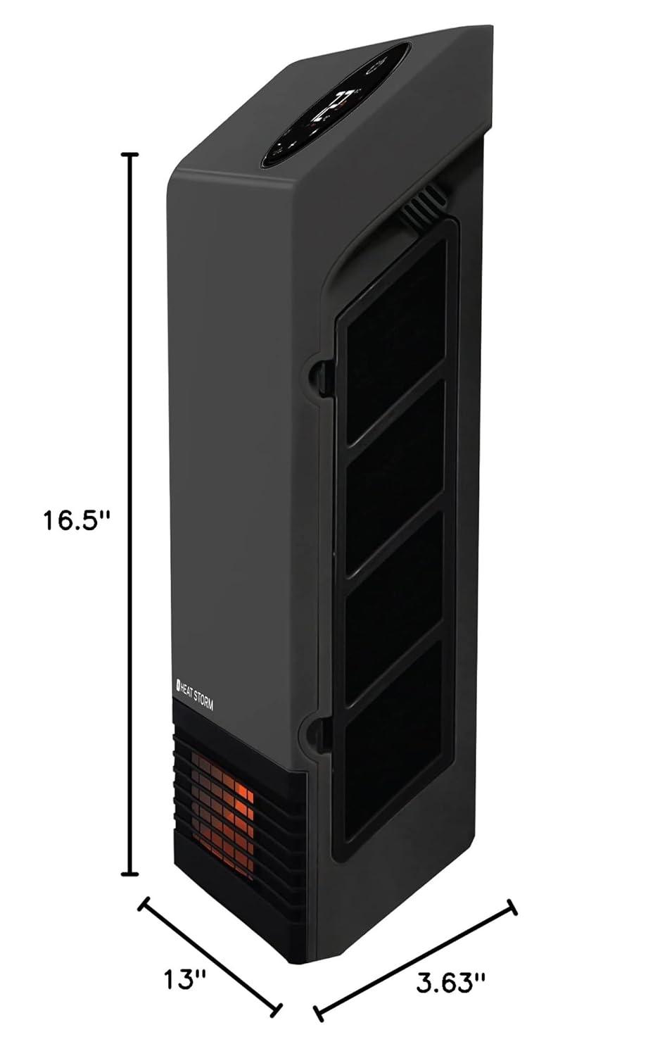 Heat Storm Heat Storm 1000 Watt 3400 BTU Electric Wall Mounted Space Heater with Adjustable Thermostat , Remote Included and with Digital Display