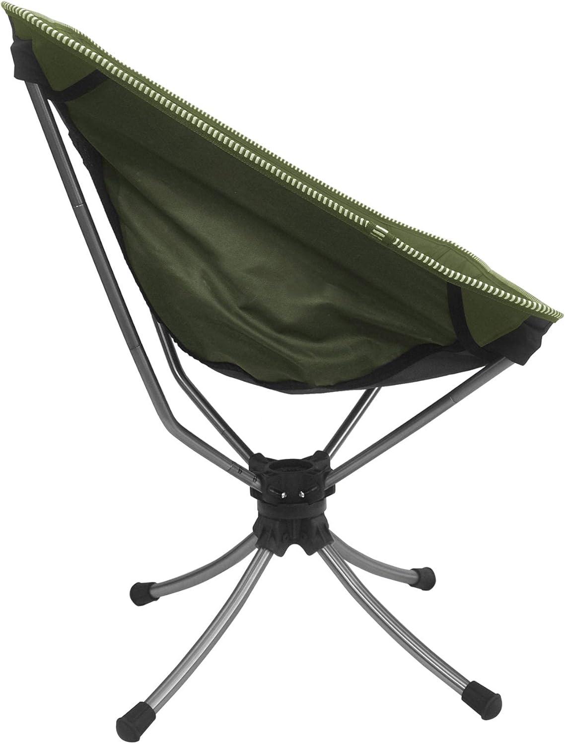 ECR4Kids Lightspeed Outdoors Short Swivel Camp Chair, Outside Seating, Green