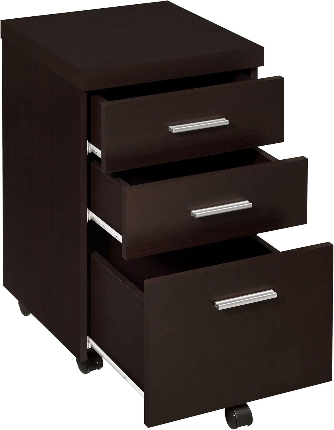 Black 3-Drawer Lockable Mobile Storage Cabinet