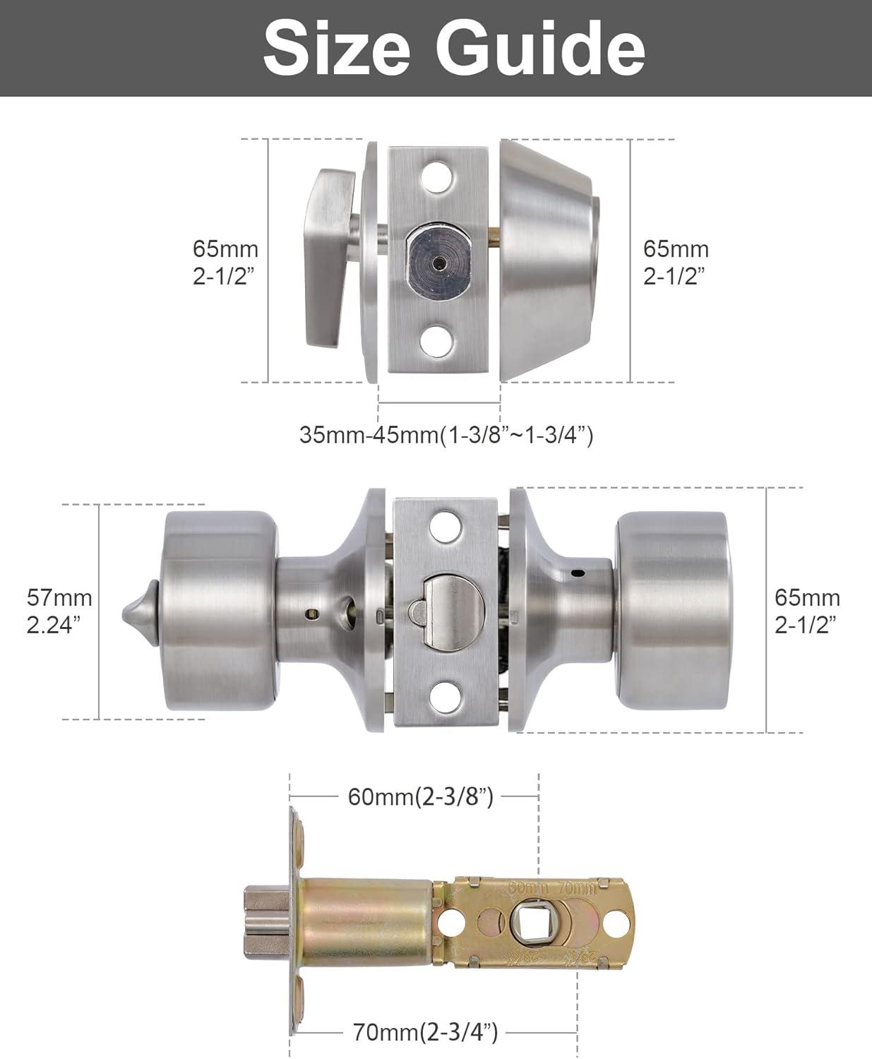 Satin Nickel Keyed Alike Entry Door Knobs and Deadbolts Set