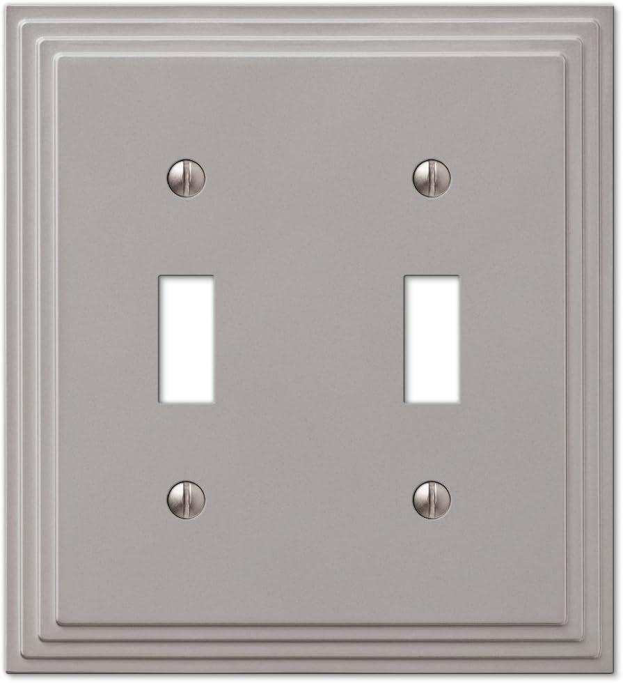 Satin Nickel Double Toggle Cast Metal Wallplate