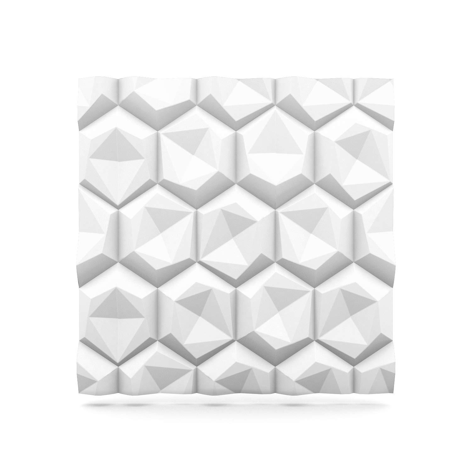Hexagon 23.5" x 23.5" Seamless Glue-up 3D Wall Panels