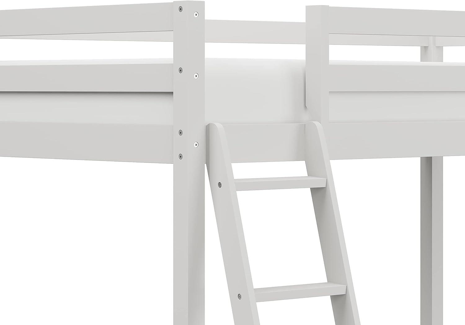 Hillsdale Furniture Caspian Wood Study Twin Loft Bed with Desk, White