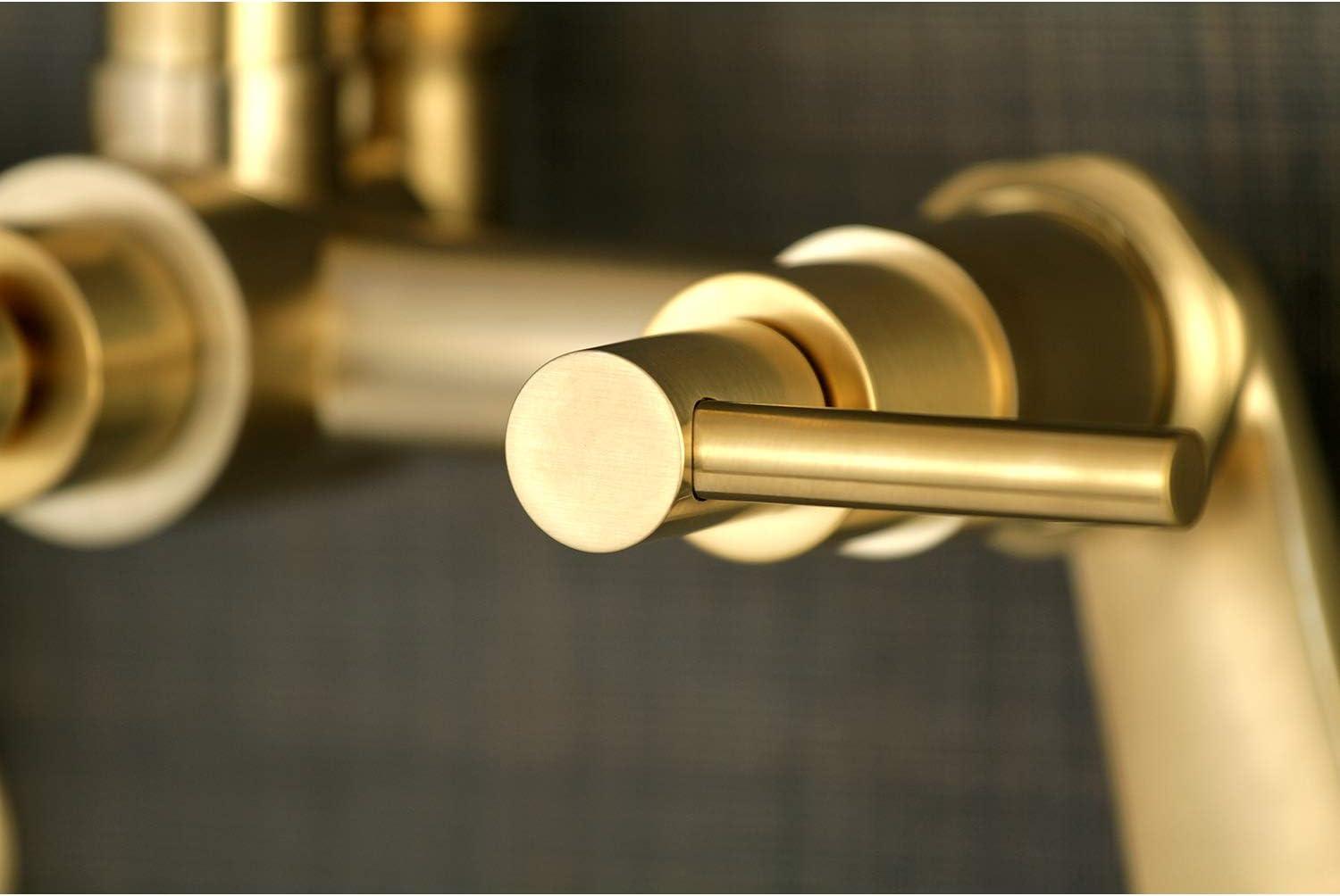 Kingston Brass AE8157DL Kingston Brass Concord Three-Handle 2-Hole Tub Wall Mount Clawfoot Tub Faucet with Hand Shower