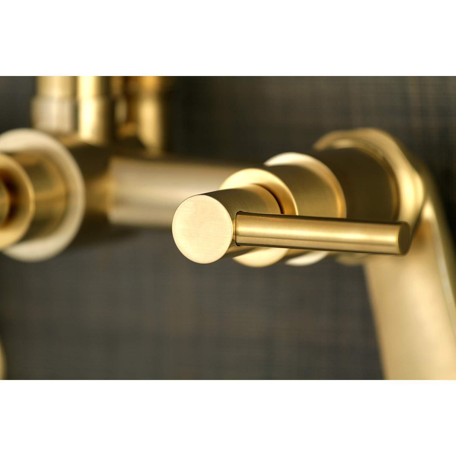 Kingston Brass AE8157DL Kingston Brass Concord Three-Handle 2-Hole Tub Wall Mount Clawfoot Tub Faucet with Hand Shower