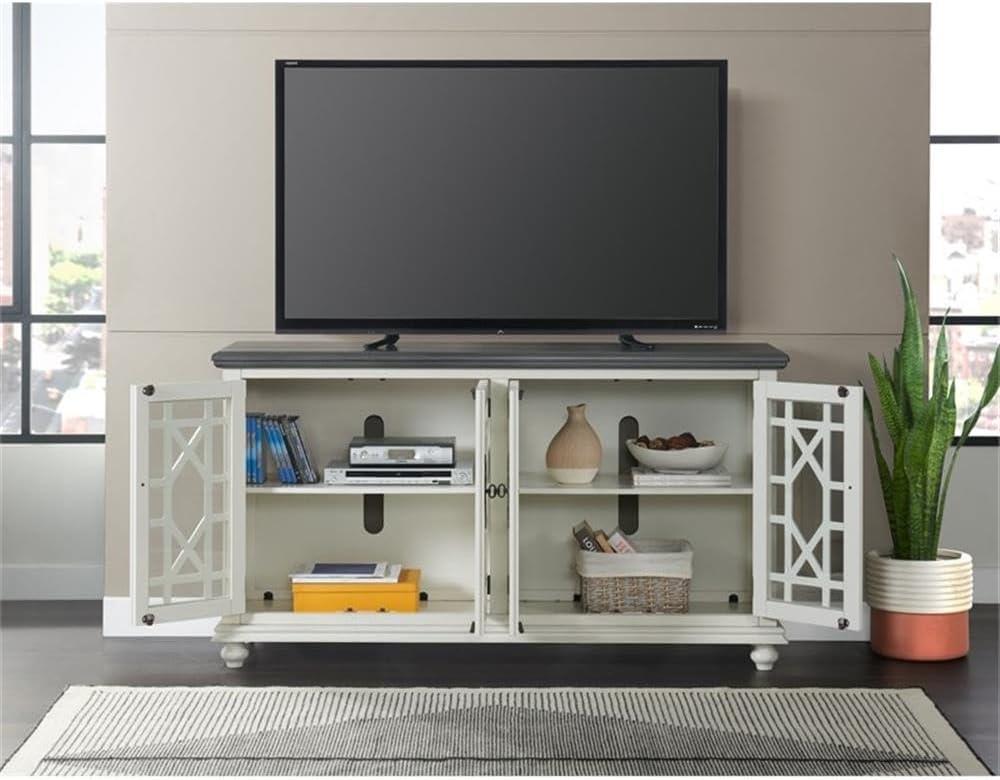 Martin Svensson Home Elegant 63" TV Stand Gray and White