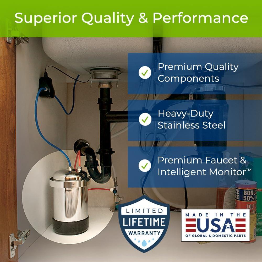 WaterChef U9000 Premium Under-Sink Water Filtration System w Intelligent Monitor