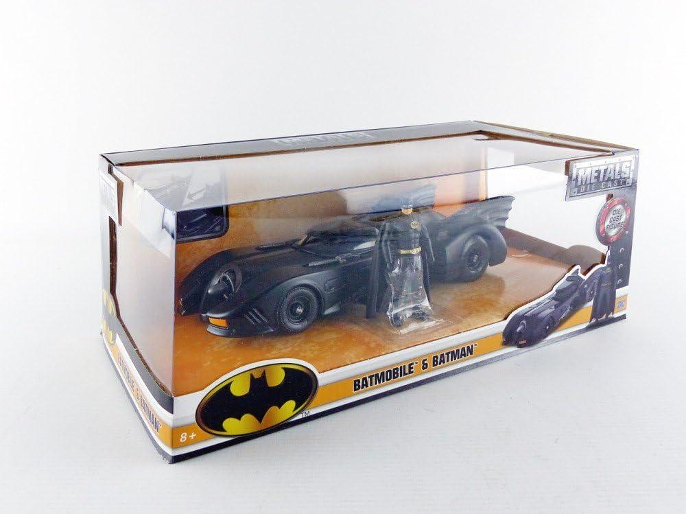 1989 Movie Batmobile Black Chrome Finish 1:24 Scale Die-Cast Metal Vehicle with Mini-Figure - Exclusive