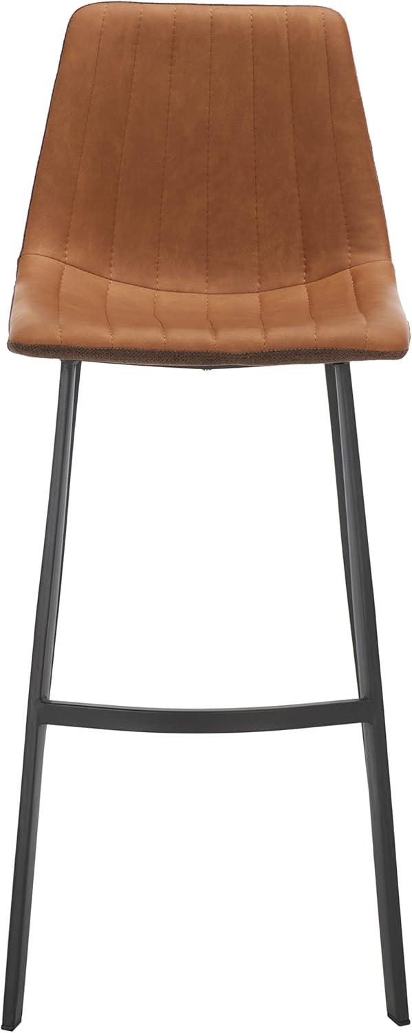 Rhyatte Bar Stool  - BST3018 - Cognac/Black - Safavieh