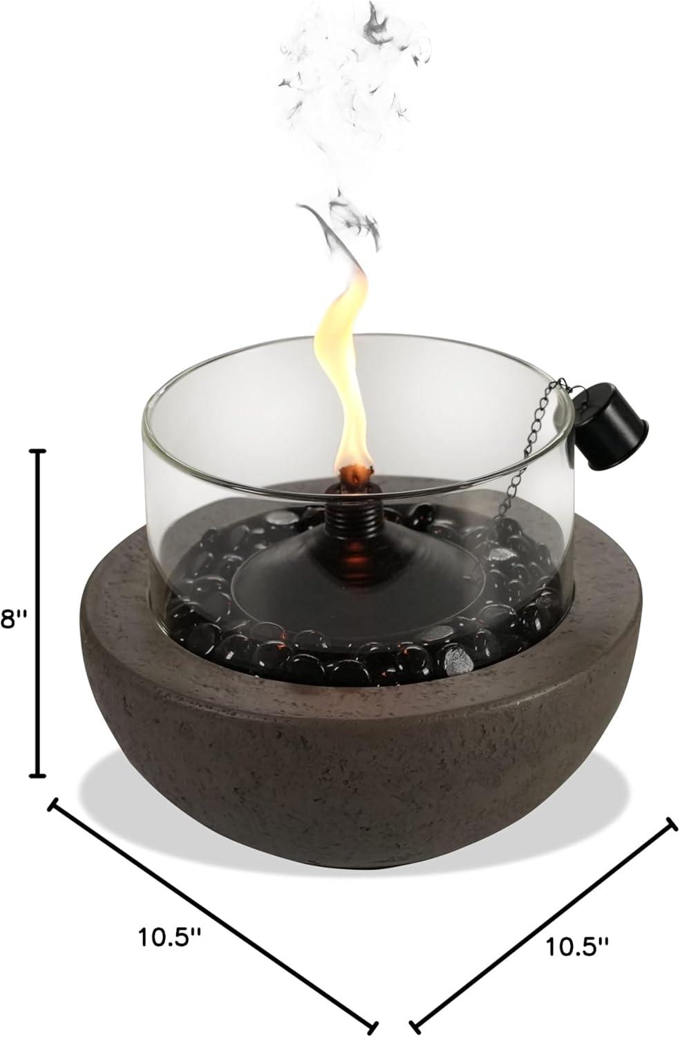 10.5 Inch Gray Stone Tabletop Gel Fire Pit