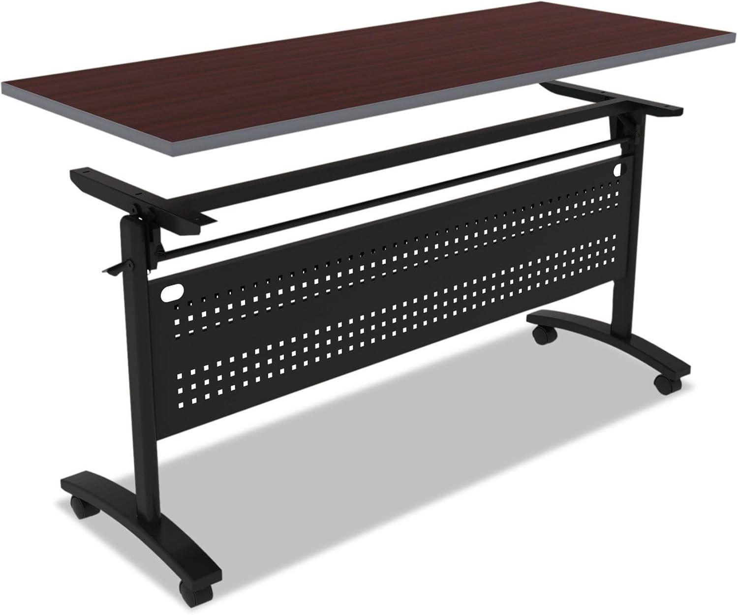 Alera Reversible Laminate Table Top, Rectangular, 59 1/2w X 23 5/8,med Cherry/mahogany