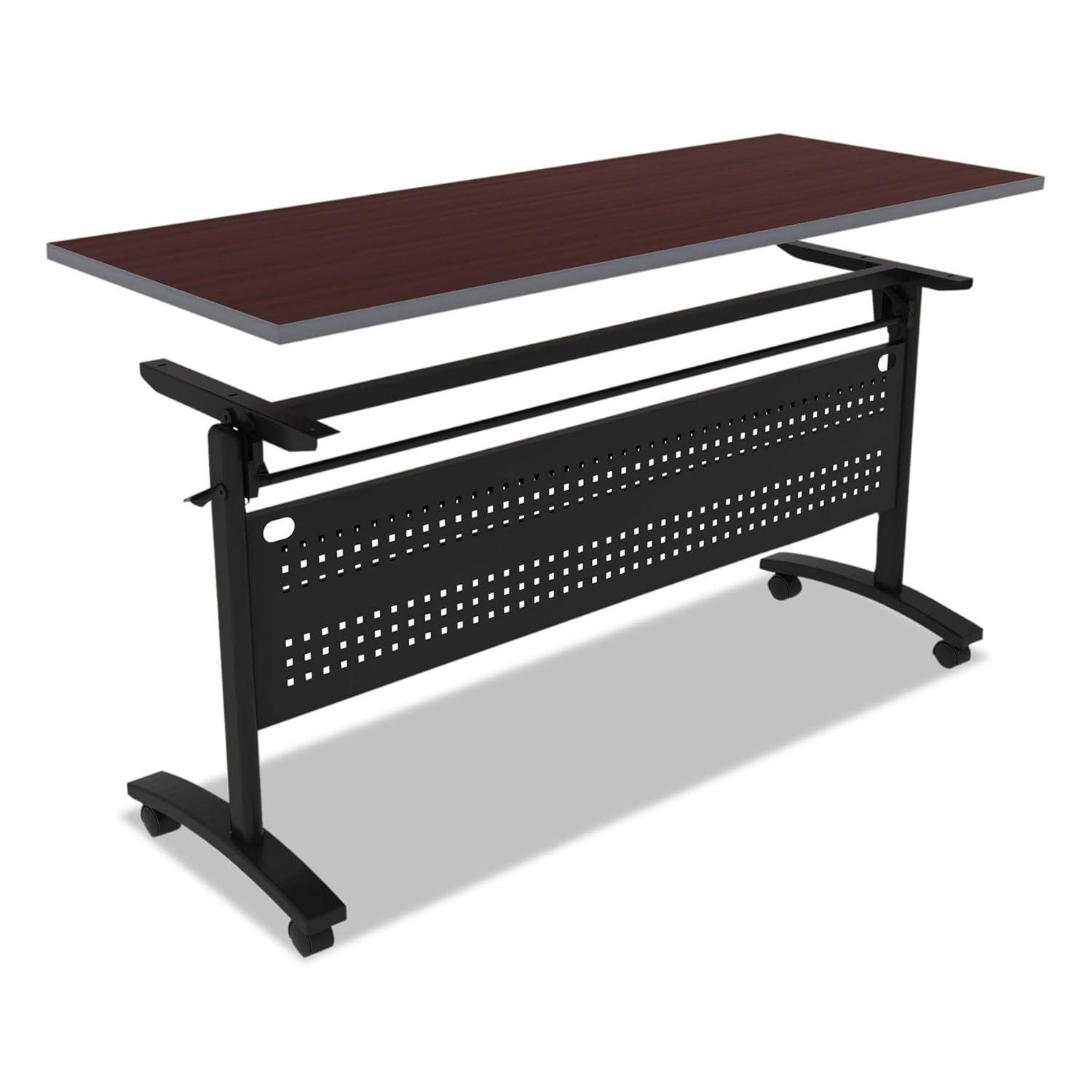 Alera Reversible Laminate Table Top, Rectangular, 59 1/2w X 23 5/8,med Cherry/mahogany