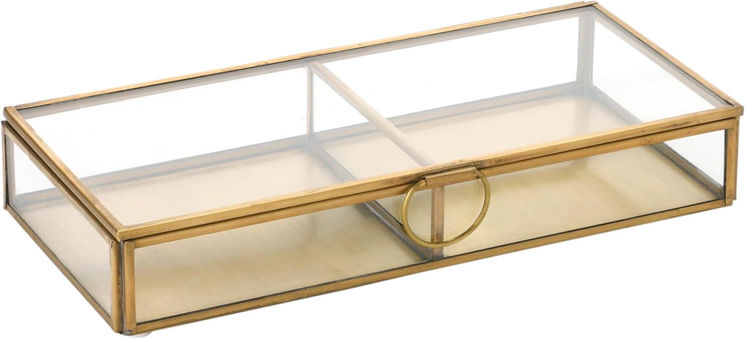 Creative Co-Op Brass & Glass Display Box