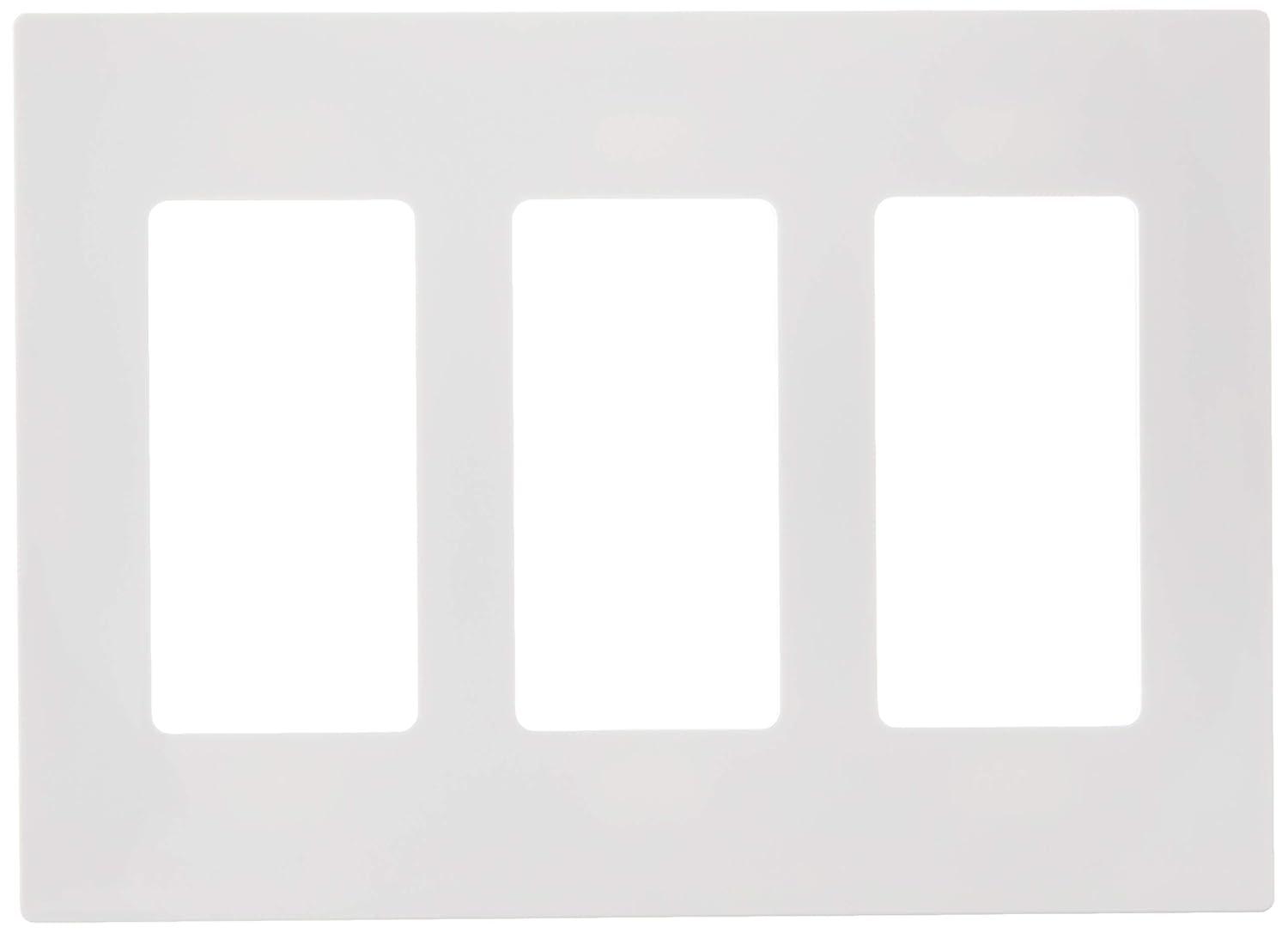 Leviton Decora Plus 80311-0SW White 3 gang Polycarbonate Decorator Screwless Wall Plate 1 pk