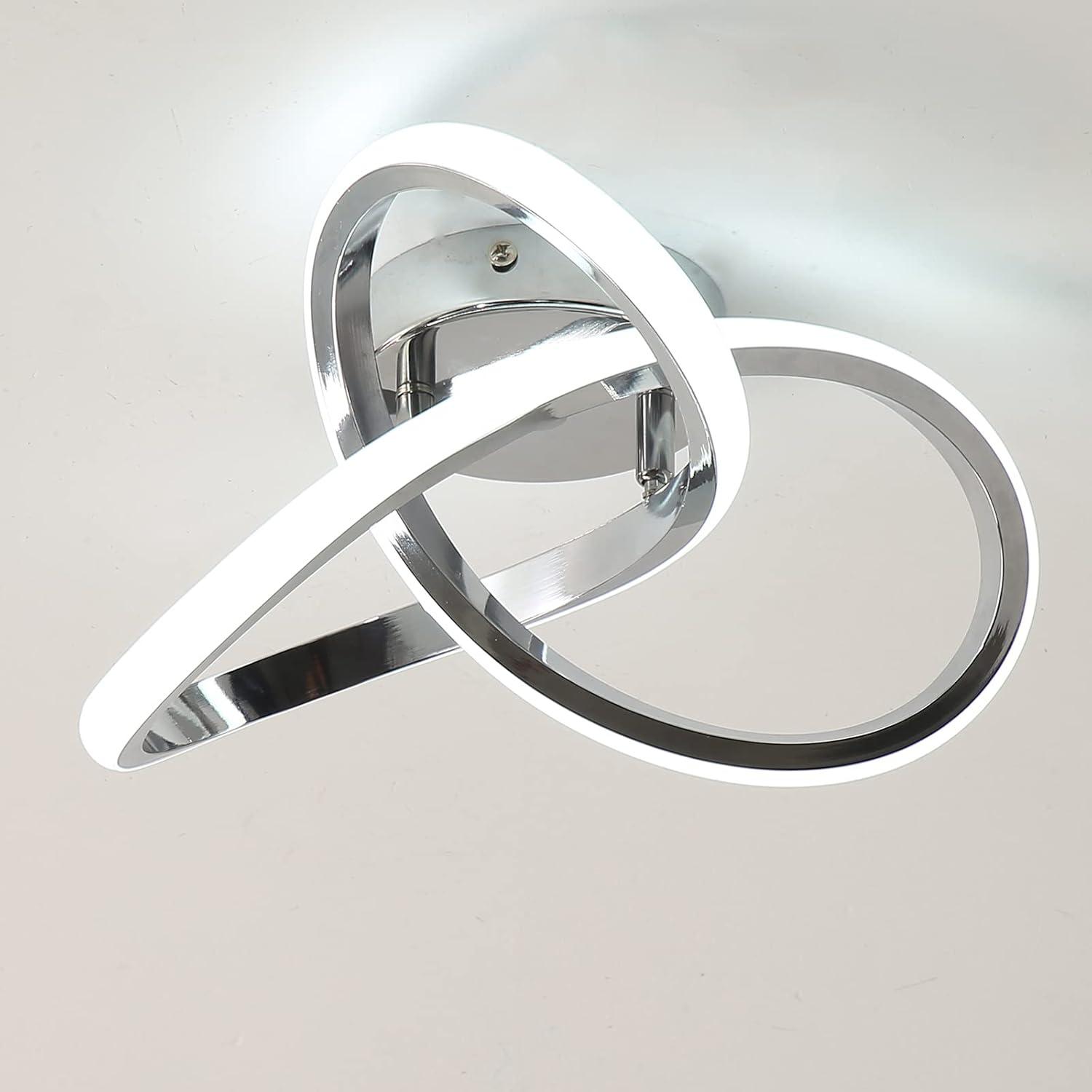 Hallway Light Acrylic Modern LED Ceiling Light Fixtures Cool White 6000K Close to Ceiling Lights for Bedroom Bathroom Kitchen Balcony Corridor Stair Aisle Curved Creative Design Celing lamp