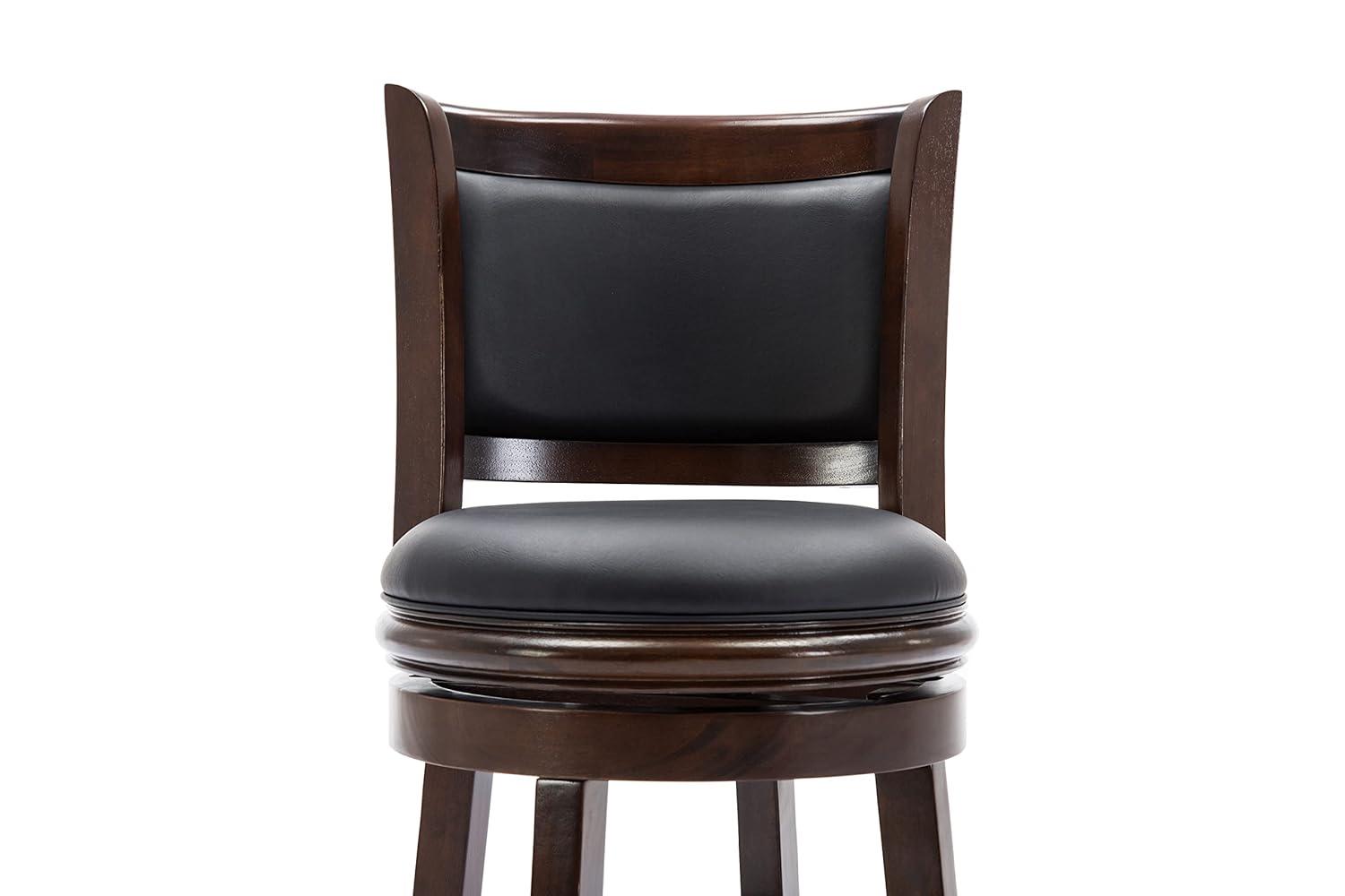 24" Augusta Swivel Counter Height Barstool Hardwood Cappuccino - Boraam: Round Seat, Footrest