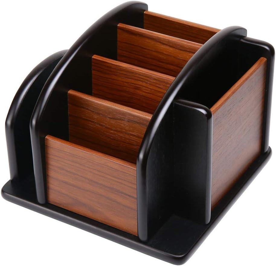 Wooden Desk Organizer, Wood Desktop Organizer Office Supplies Storage Organizer Remote Control Caddy Holder (Desk Organizer-6) Desk Organizer-6 Desk