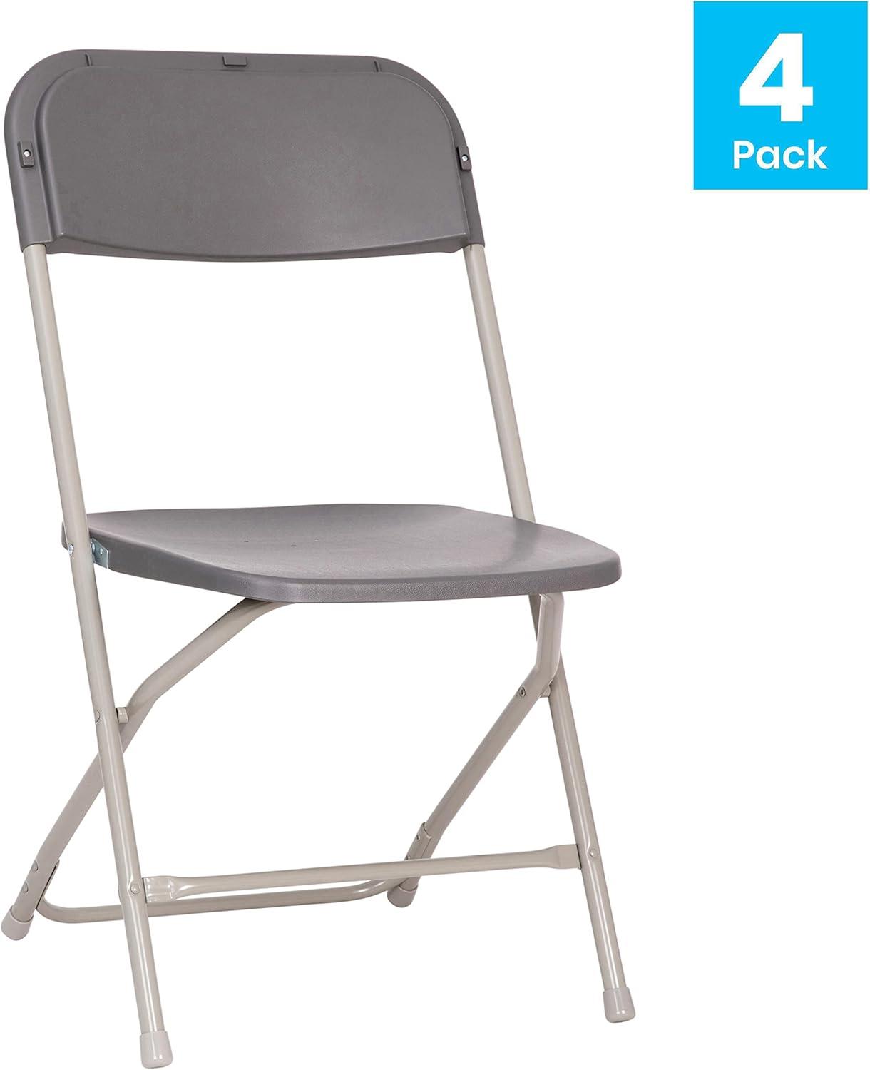 Extra Wide Gray Metal & Plastic Armless Reception Chair