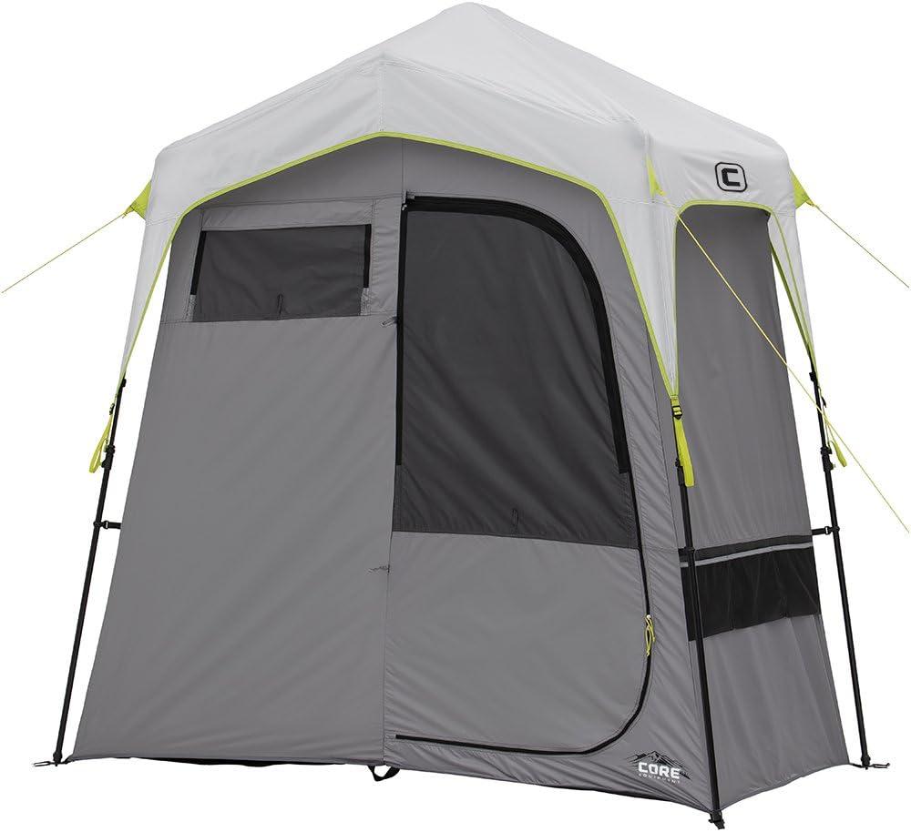 CORE Camping 7 x 3.5-Foot 2-Room Utility Shower Tent with Changing Room