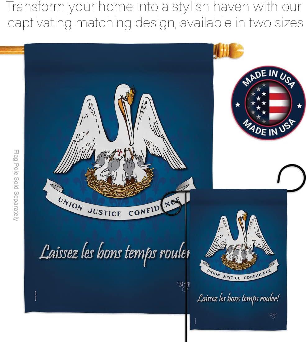 Breeze Decor 58083 States Louisiana 2-Sided Impression Garden Flag - 13 x 18.5 in.