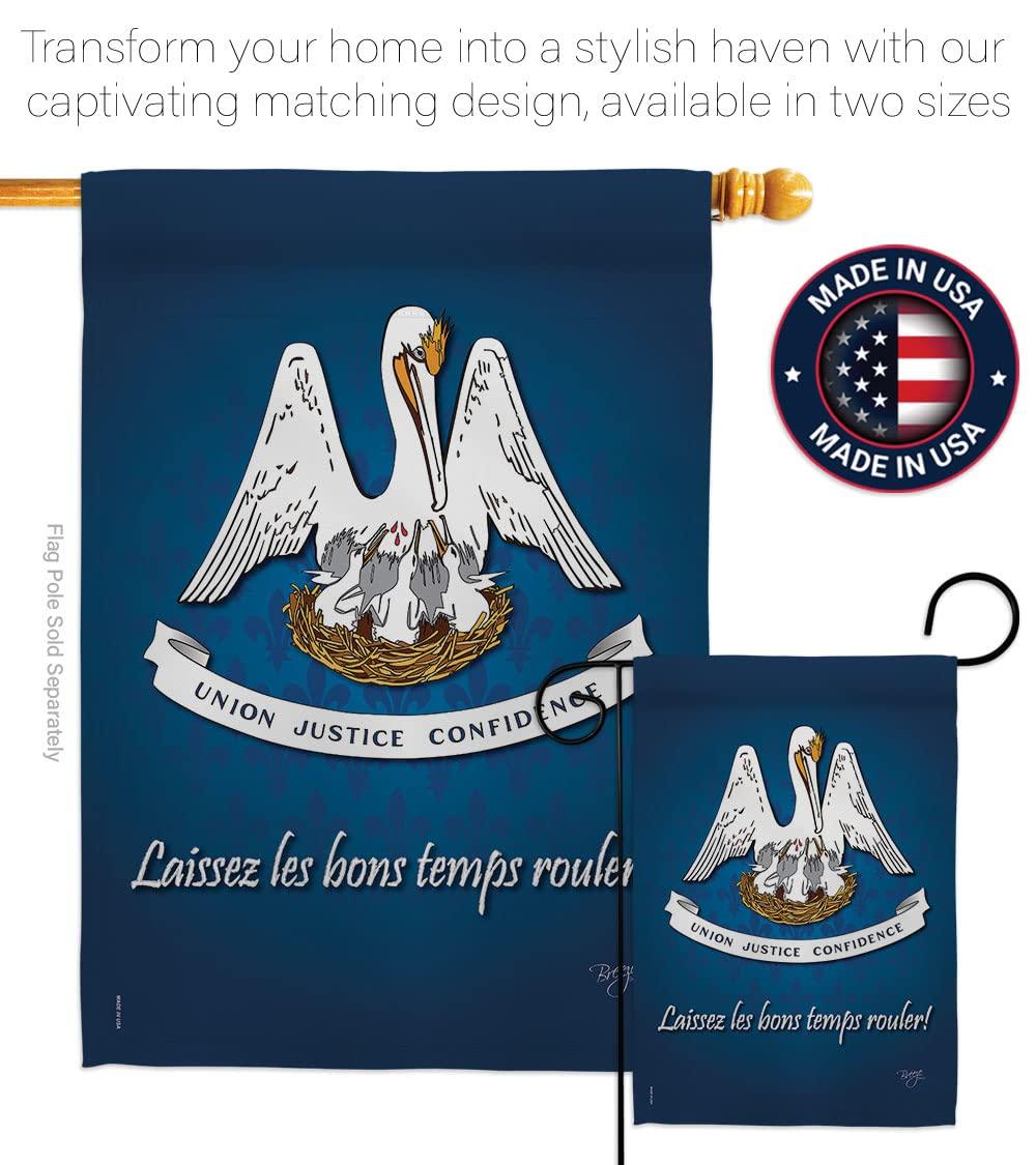 Breeze Decor 58083 States Louisiana 2-Sided Impression Garden Flag - 13 x 18.5 in.
