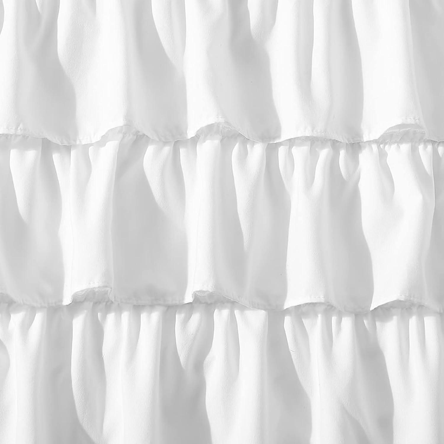 Solid White Ruffled Bed Skirt